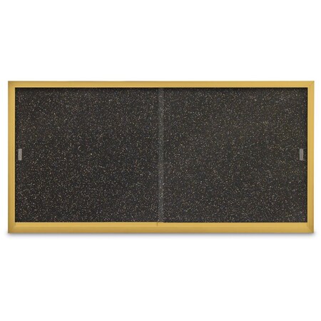 United Visual Products Sliding Door Indoor Enclosed Corkboard, 7 UV9027ACS-WHITE-AMETHY